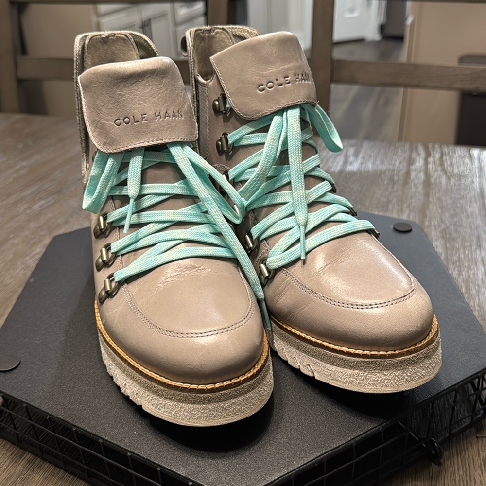 Cole Haan wedge GrandExplore boots waterproof gray